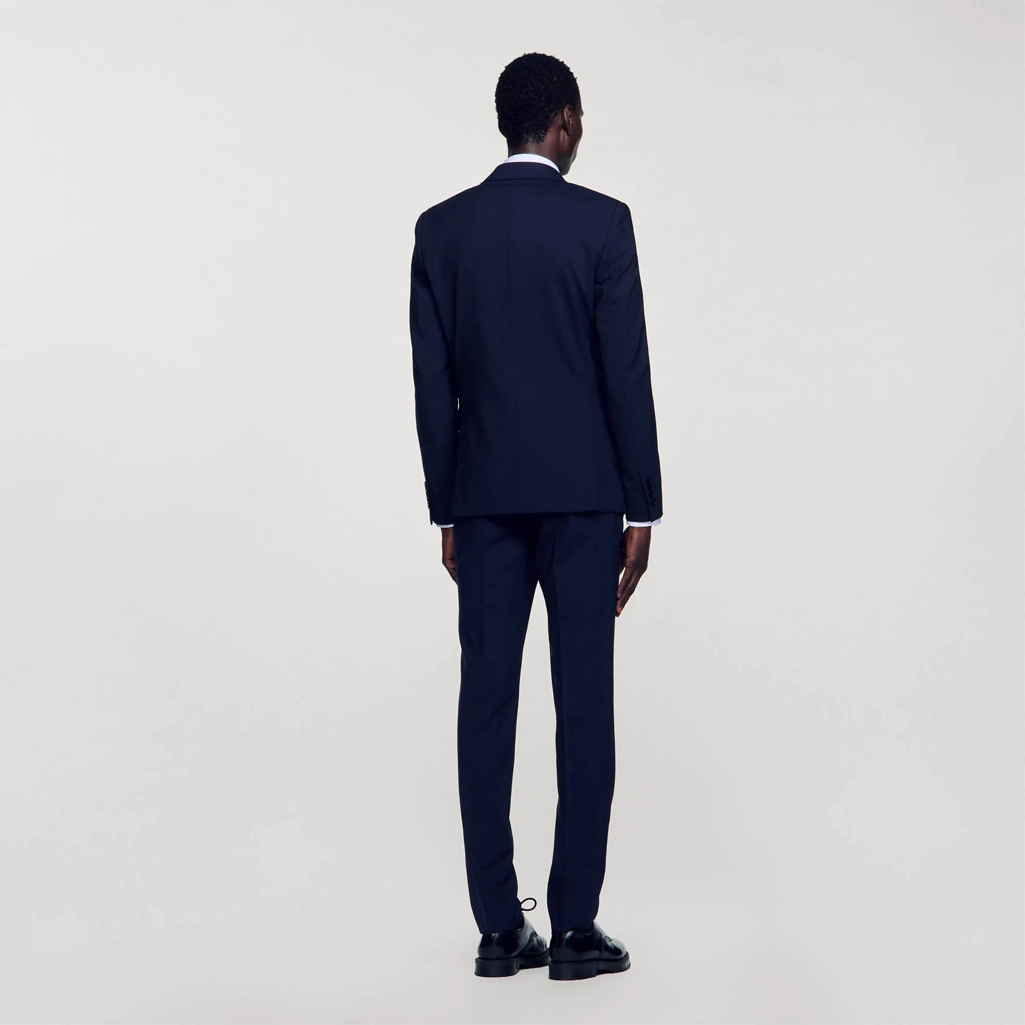 Travel Classic Wool Suit Jacket Navy Blue