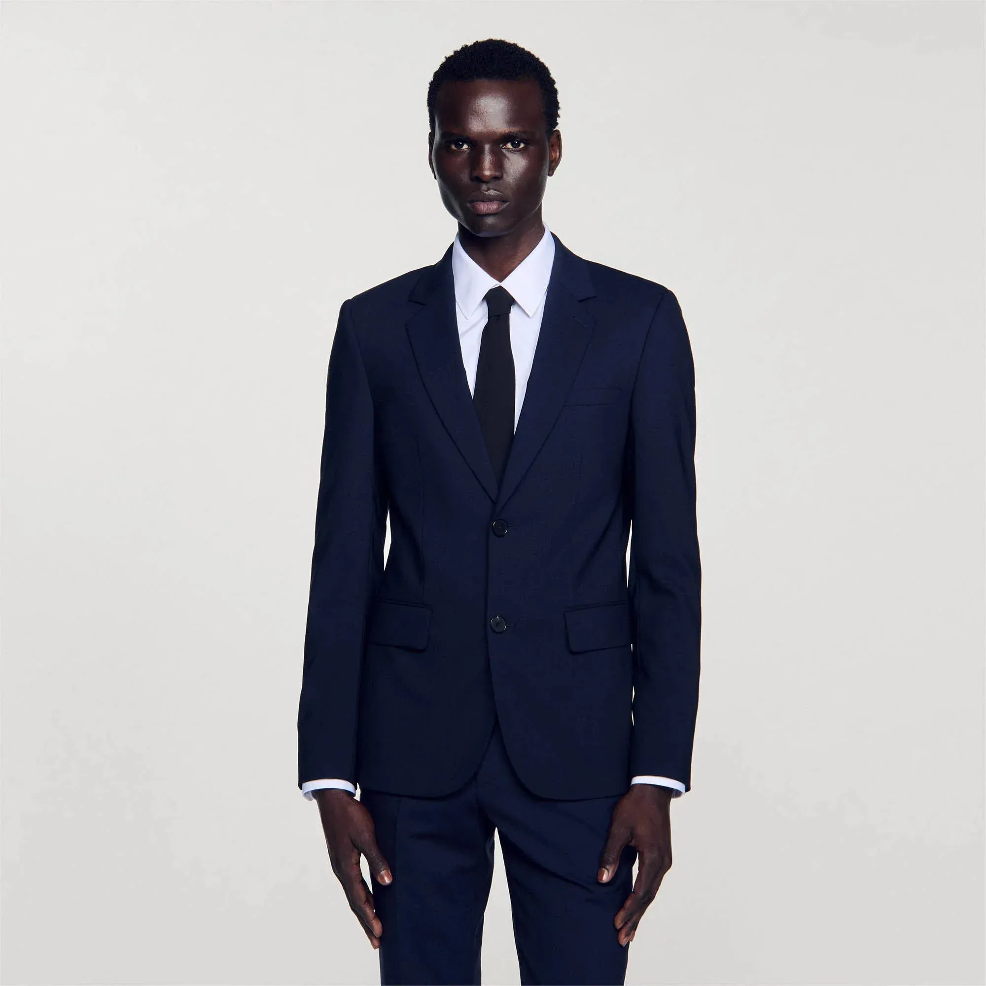 Travel Classic Wool Suit Jacket Navy Blue