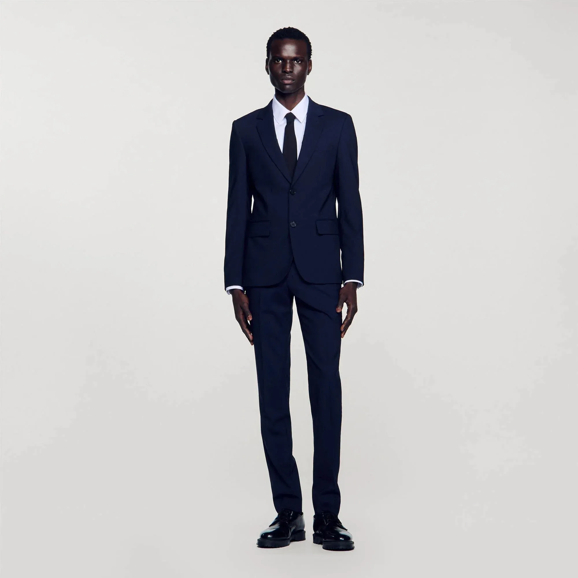 Travel Classic Wool Suit Jacket Navy Blue