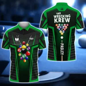 TROY PASLEY, The Wrecking Krew Team In Green Billard Balls 3D Shirt - QB95
