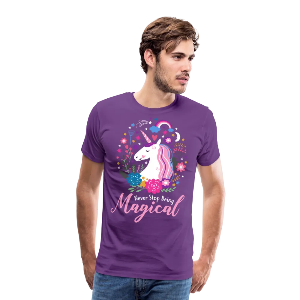 Unicorn Never Stop Being Magical Men's Premium T-Shirt (CK1519)