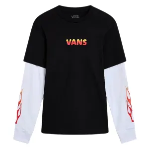 Vans Boys Flame Thrower Twofer Longsleeve T-Shirt - Black