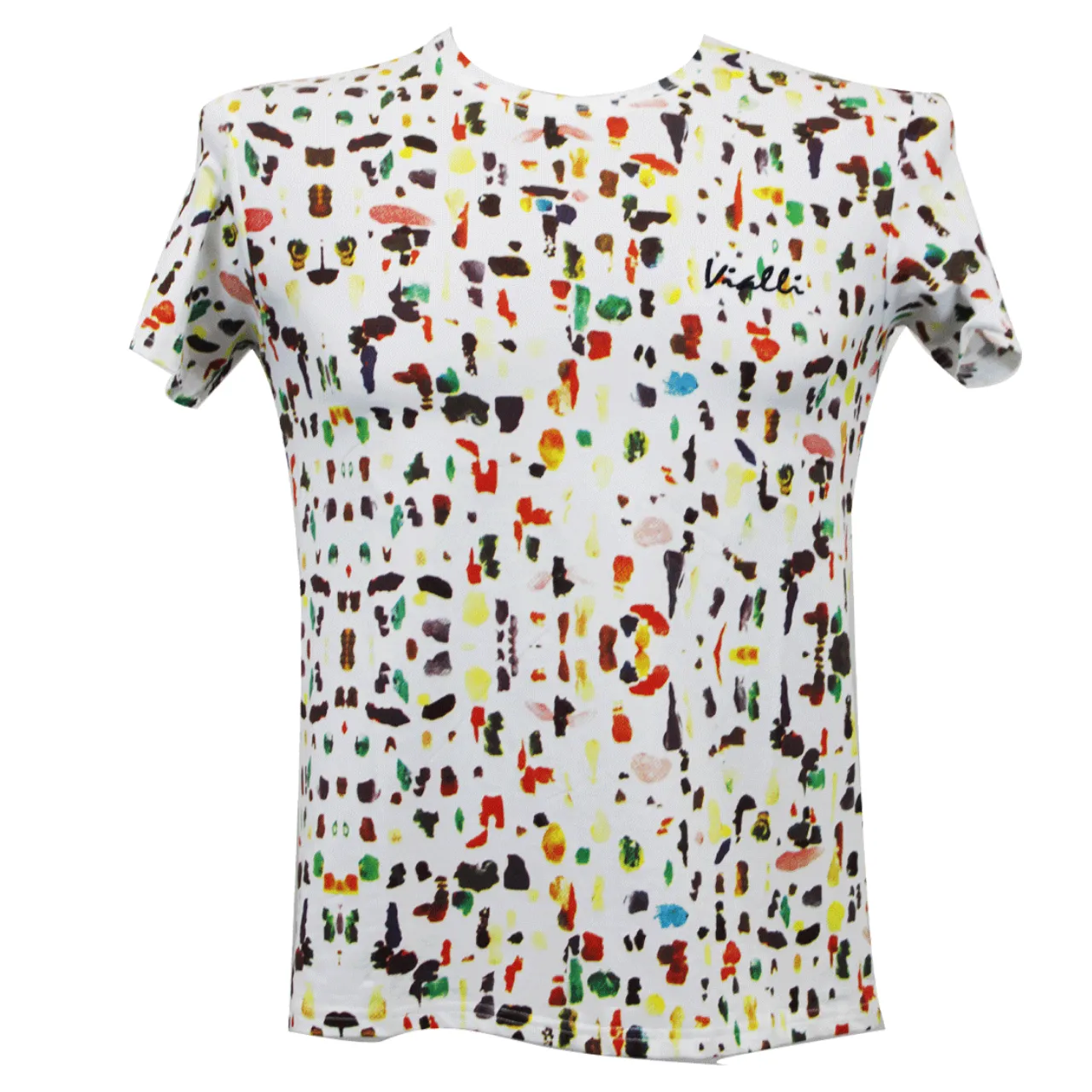 VIALLI White Paint Spray Diskado T-Shirt