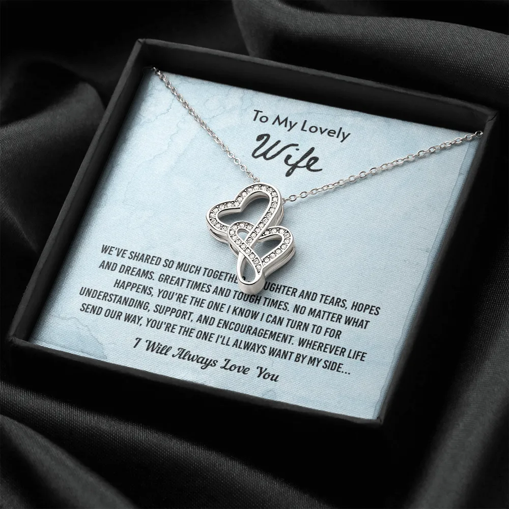 We've Shared So Much Together - Double Hearts Necklace Message Card