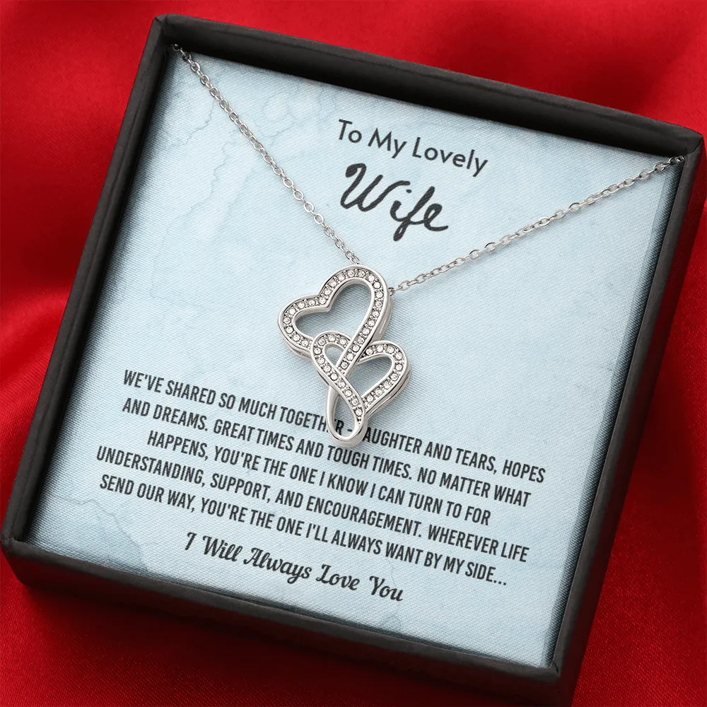 We've Shared So Much Together - Double Hearts Necklace Message Card