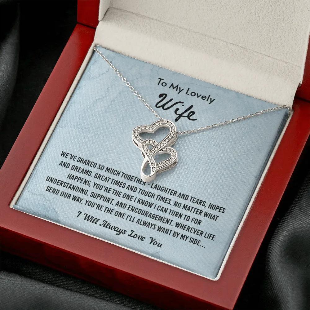 We've Shared So Much Together - Double Hearts Necklace Message Card