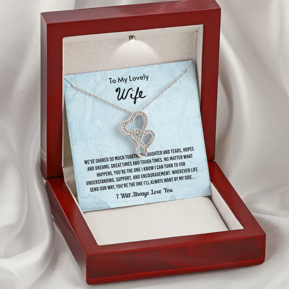 We've Shared So Much Together - Double Hearts Necklace Message Card