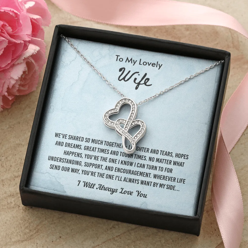 We've Shared So Much Together - Double Hearts Necklace Message Card
