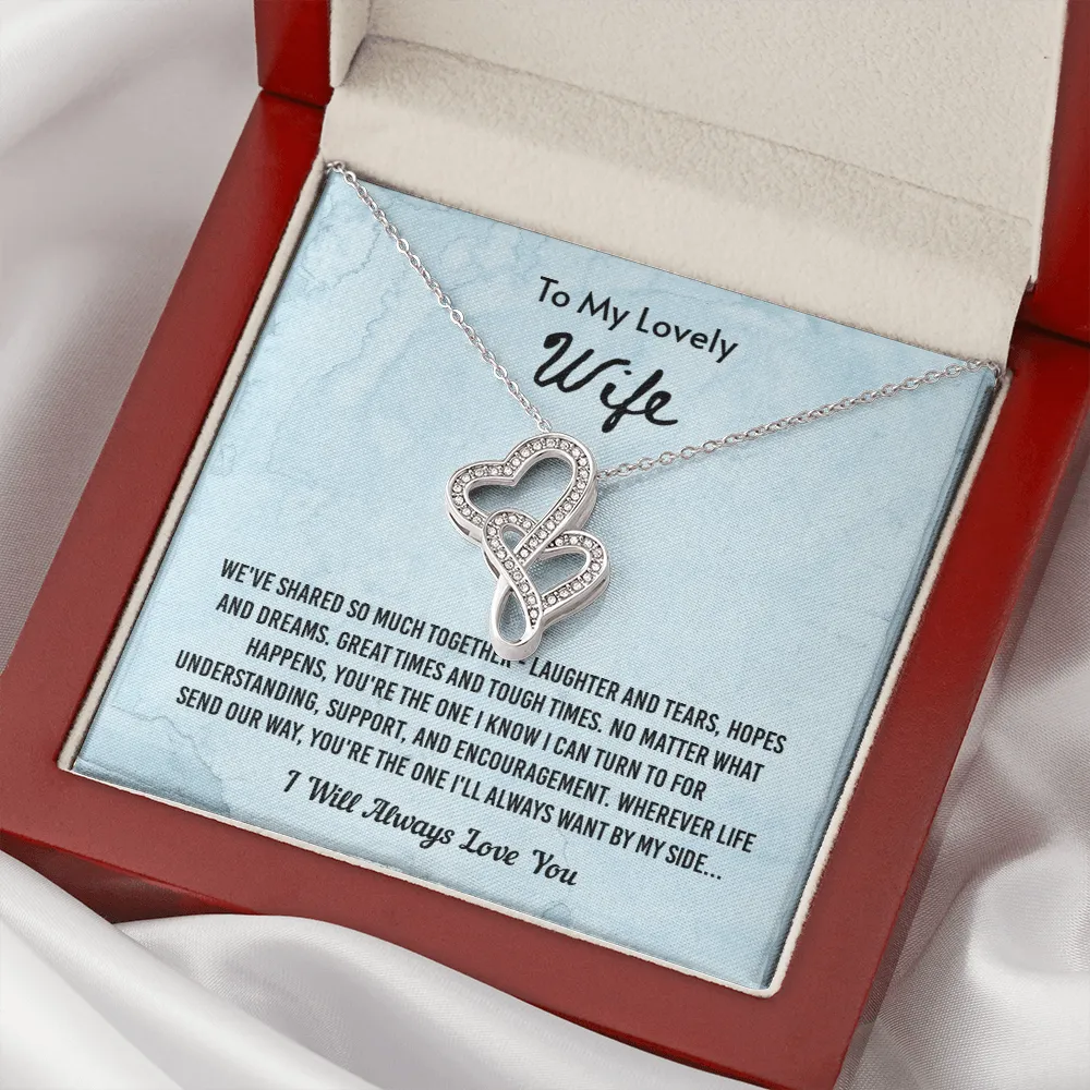 We've Shared So Much Together - Double Hearts Necklace Message Card