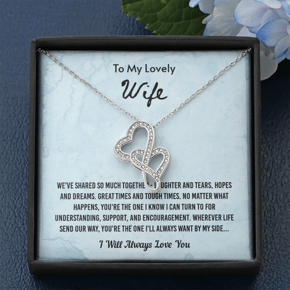 We've Shared So Much Together - Double Hearts Necklace Message Card