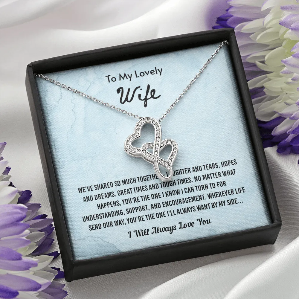 We've Shared So Much Together - Double Hearts Necklace Message Card