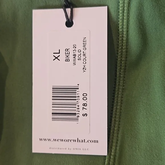 WeWoreWhat x Revolve ,NWT, Biker Short- Court Green,XL