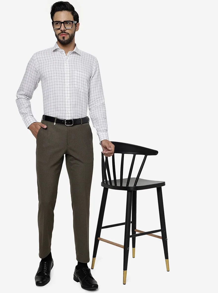 White Checked Regular Fit Formal Shirt | JadeBlue