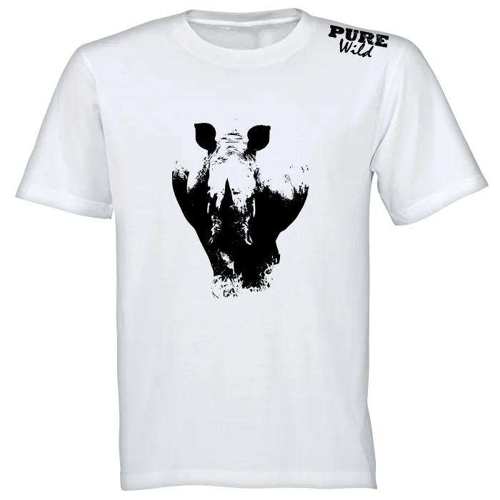 White Rhinoceros T-Shirt For A Real Man