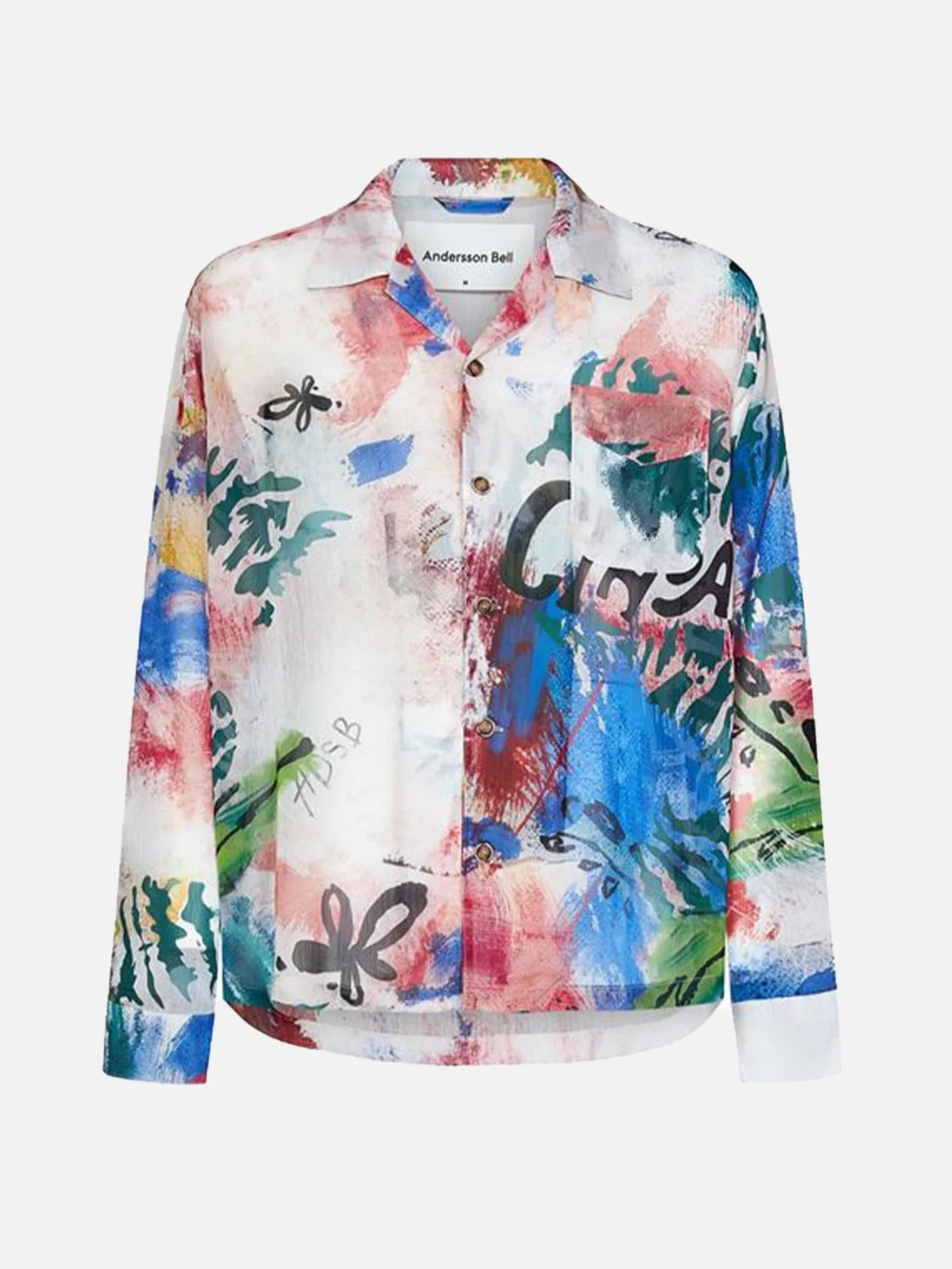 White Scratch Open Collar Shirts
