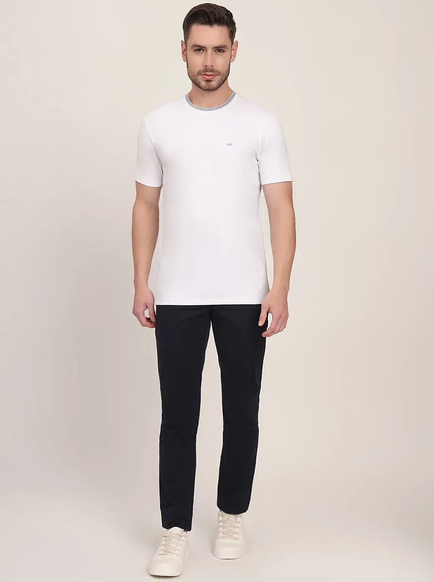White Solid Slim Fit T-Shirt | JadeBlue