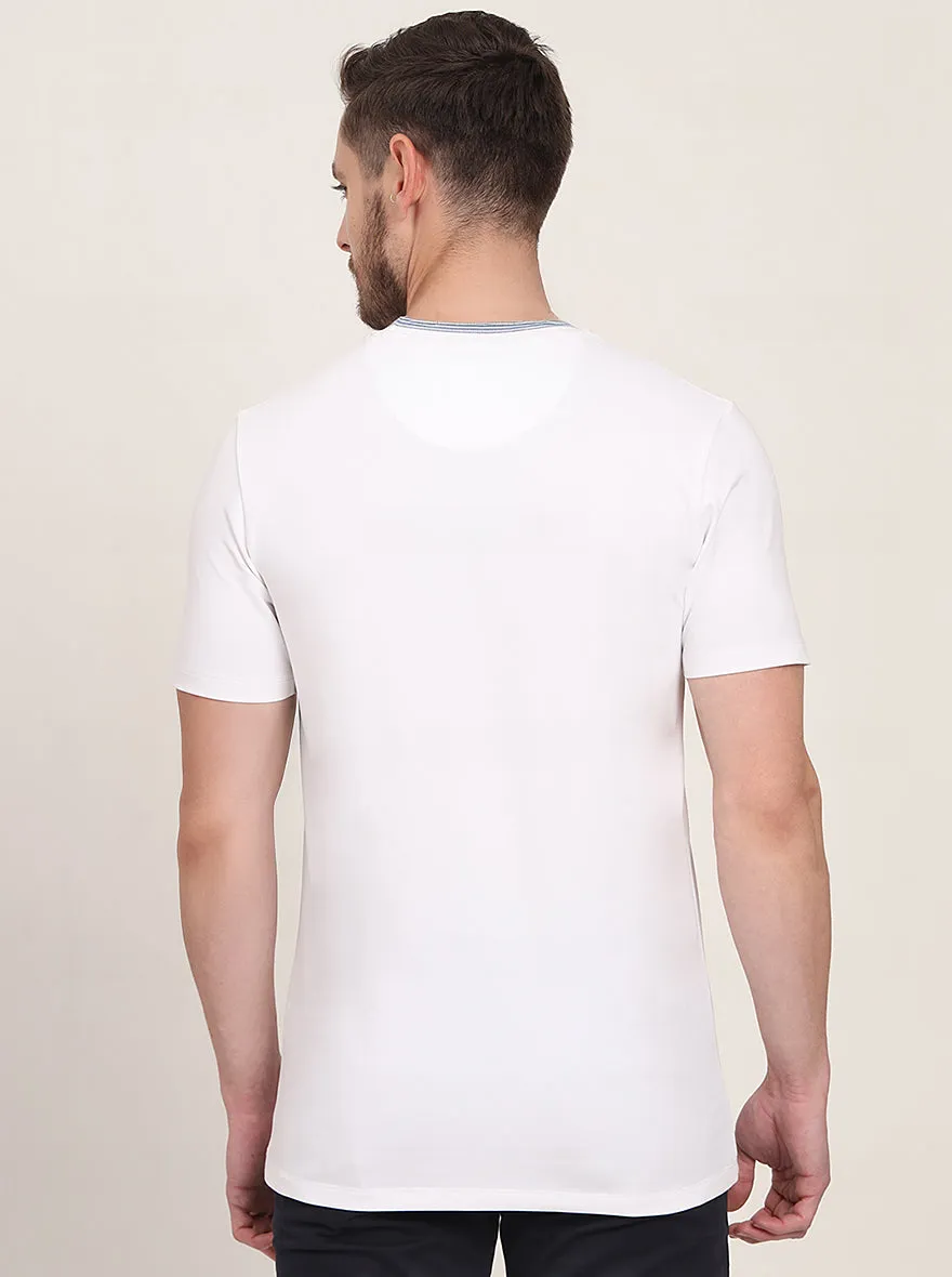 White Solid Slim Fit T-Shirt | JadeBlue