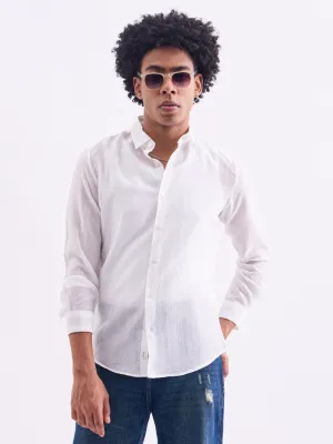 White Striped Slim Fit Shirt