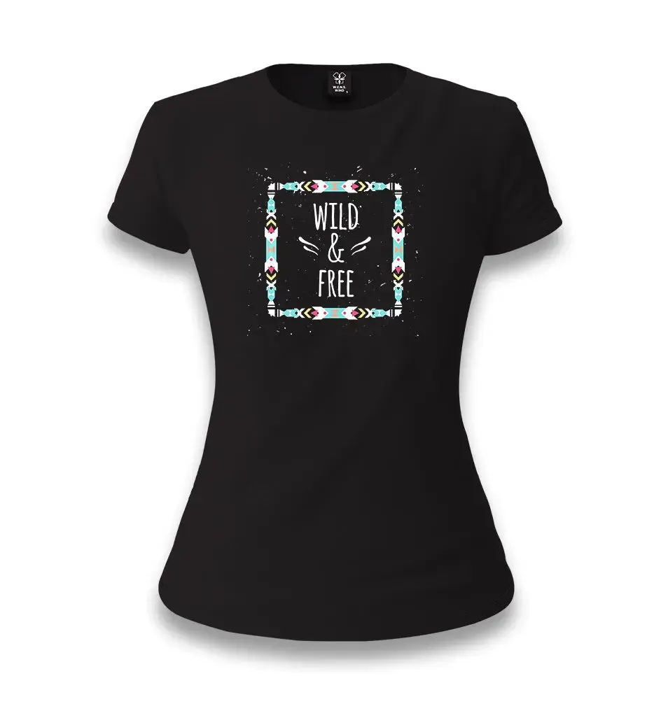 Wild And Free Women's Black T-shirt