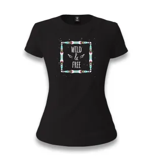 Wild And Free Women's Black T-shirt
