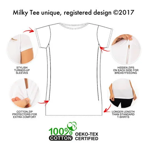WINGING IT Breastfeeding T-shirt with Zips - White (Organic Cotton)