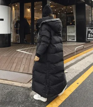 Winter coat | long down coat with hood for women