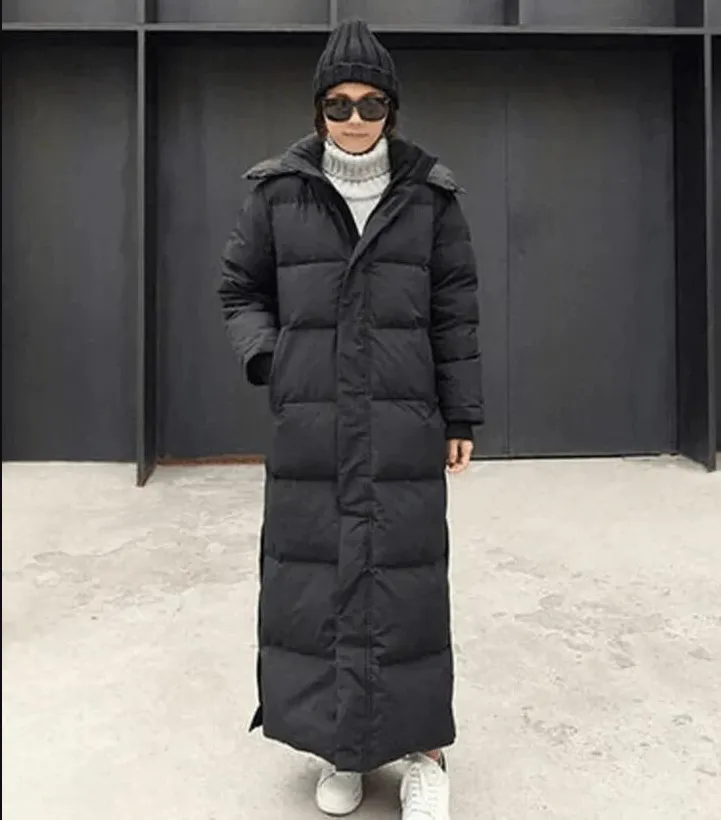 Winter coat | long down coat with hood for women