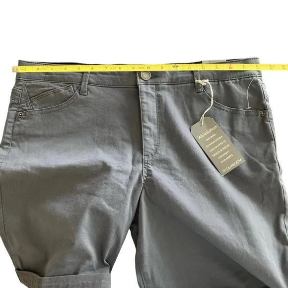 Wit &amp; Wisdom 'Ab'Solution Stretch Twill Shorts in Shadow Women’s Size 14