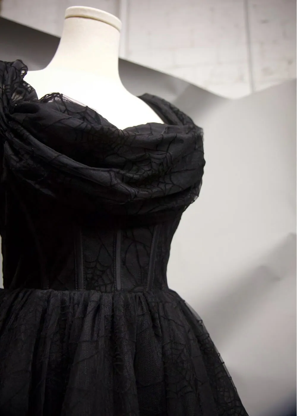 Witchwood Octavia's Web Spider Web Swing Dress Black