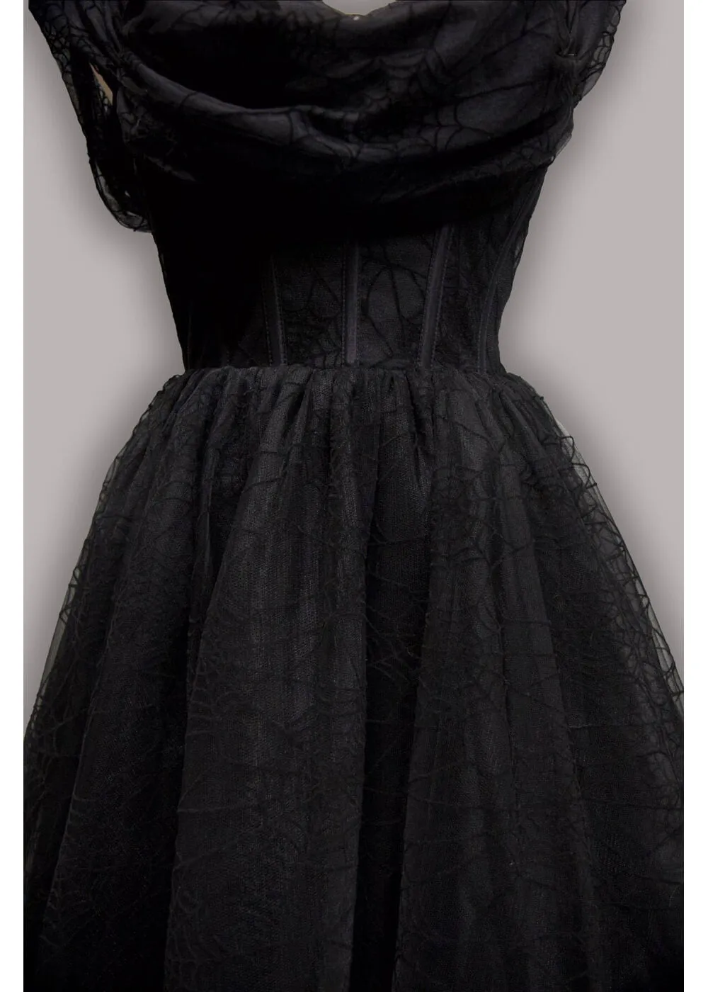 Witchwood Octavia's Web Spider Web Swing Dress Black