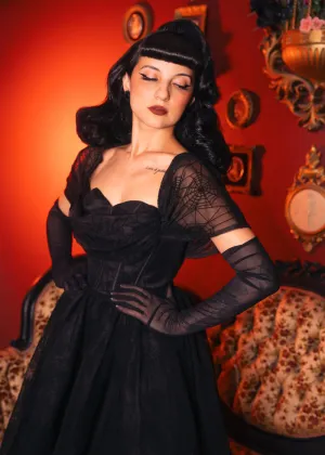 Witchwood Octavia's Web Spider Web Swing Dress Black