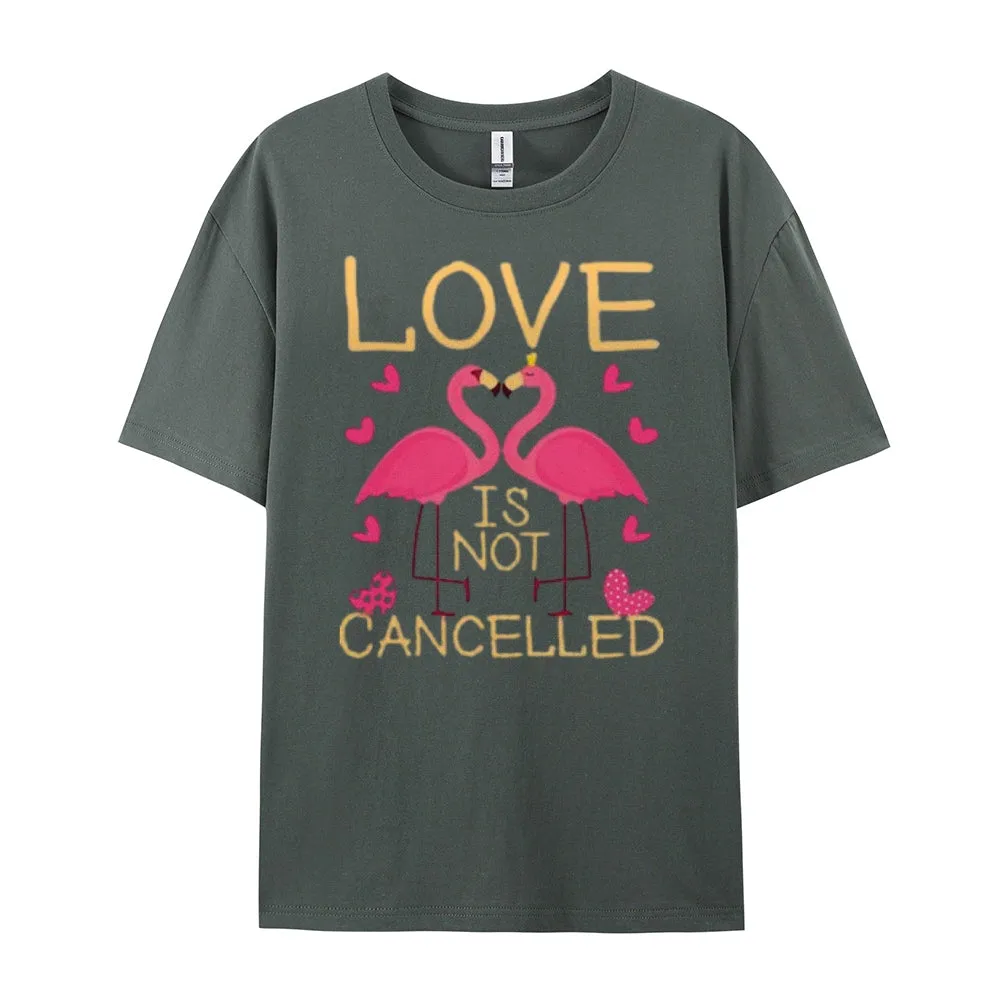 Women Love Flamingo For Valentine's Day Print Graphic T-shirt