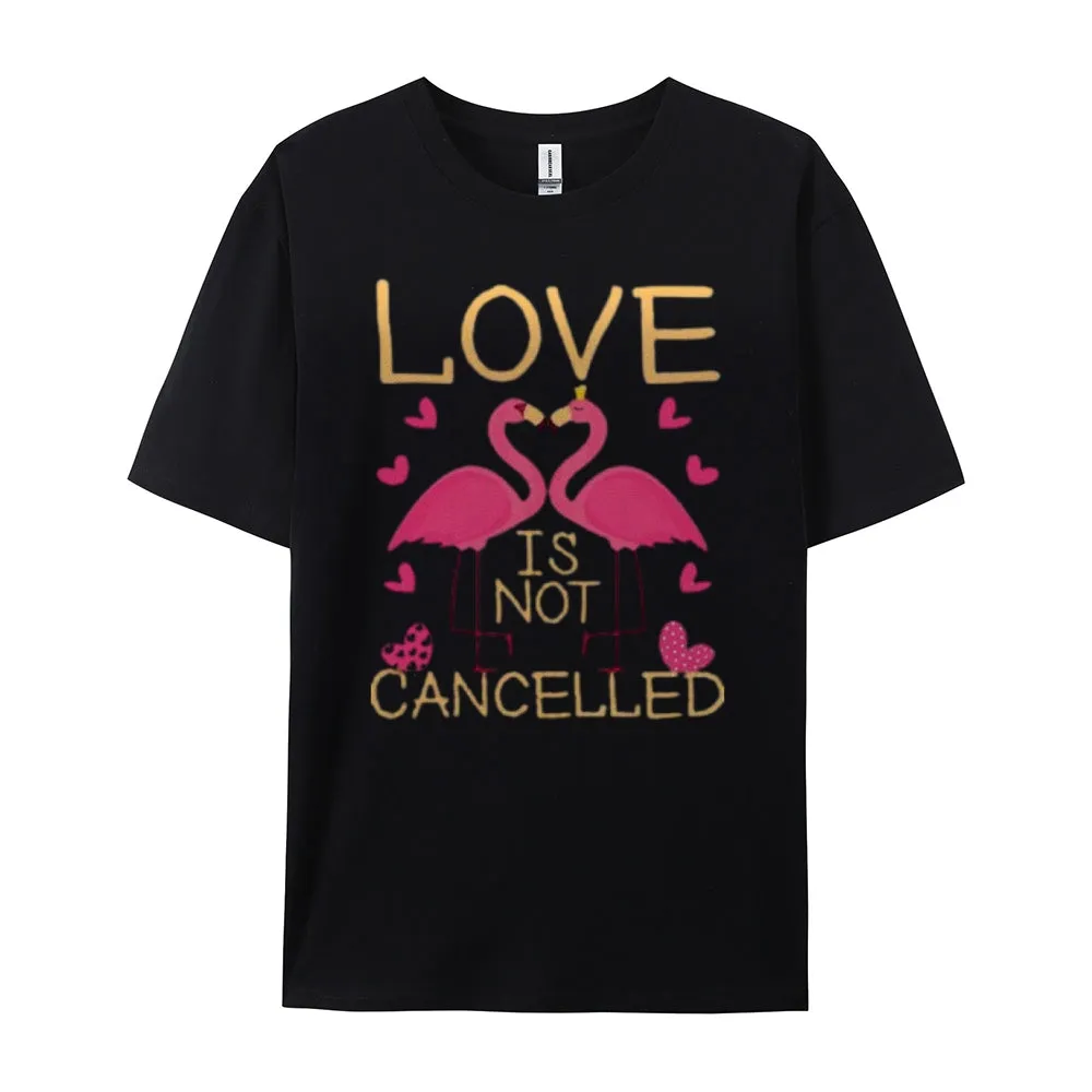 Women Love Flamingo For Valentine's Day Print Graphic T-shirt