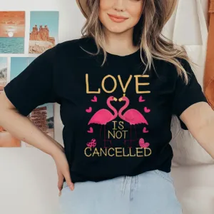 Women Love Flamingo For Valentine's Day Print Graphic T-shirt