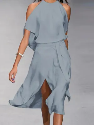 Women's Elegant Backless Summer Dress | Midi