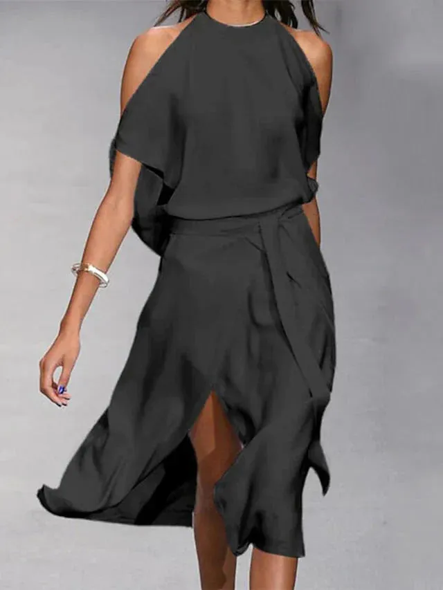 Women's Elegant Backless Summer Dress | Midi