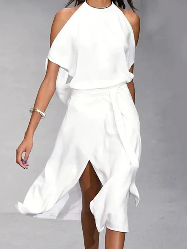 Women's Elegant Backless Summer Dress | Midi