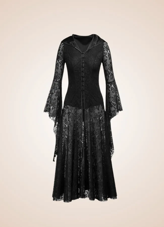 Women's Gothic Medieval Hooded Dress