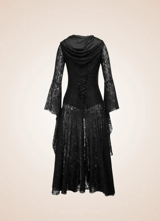 Women's Gothic Medieval Hooded Dress