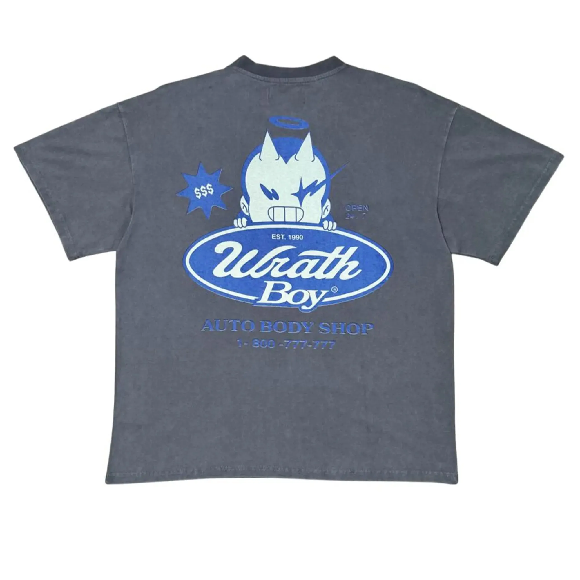 WrathBoy Men WB Auto Body Shop Tee (Grey)
