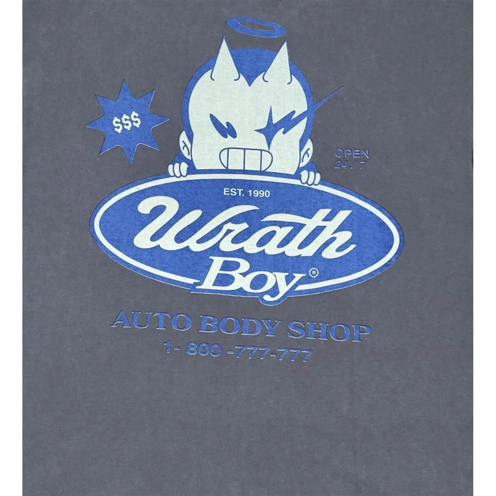 WrathBoy Men WB Auto Body Shop Tee (Grey)