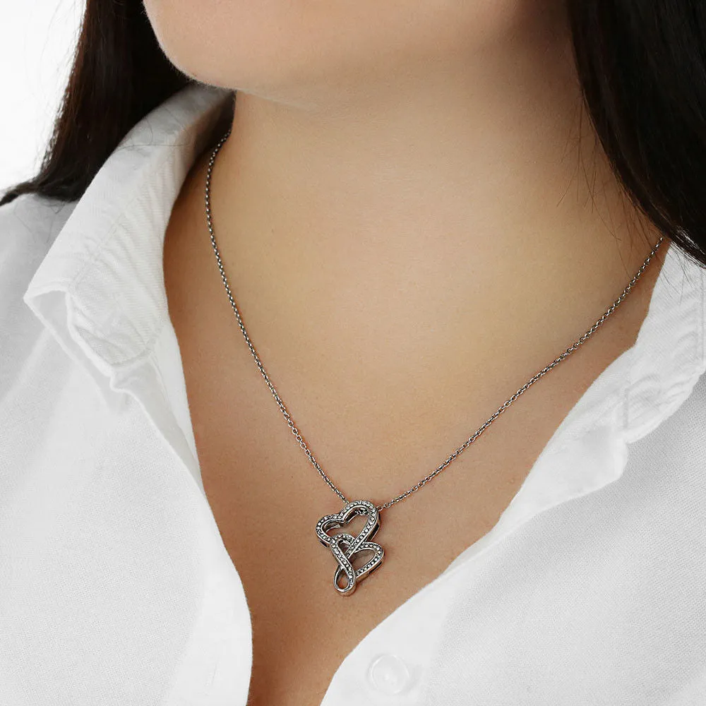 You are appreciated-Double Hearts Necklace for Mother From Son